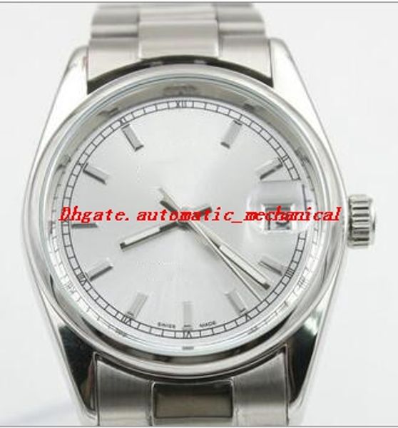 

3 style men watch 116200 36mm black white dial a2813 automatic stainless steel bracelet fashion watch luxury wristwatch, Slivery;brown