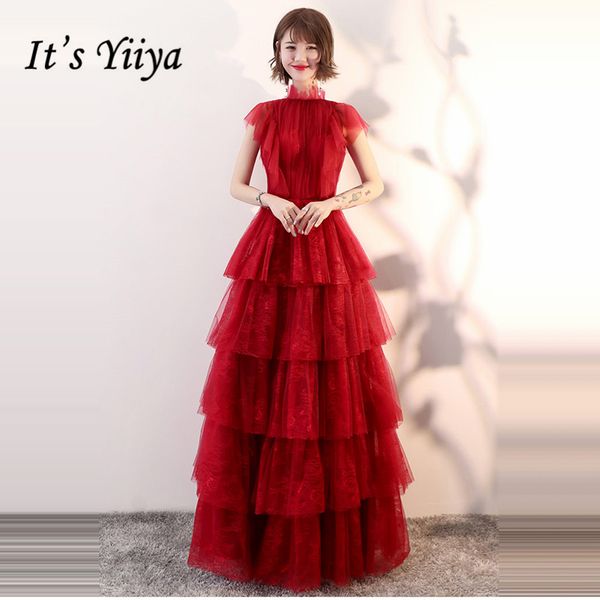 

it's yiiya evening dresses 2018 wine red sleevless floor length backless fashion designer evening dress party gown lx920, White;black