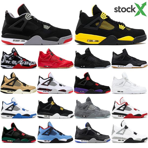 

new bred 4 4s men basketball shoes laser gum thunder royalty tattoo lava rapotors designer sneakers iv pure money mens trainers 40-47