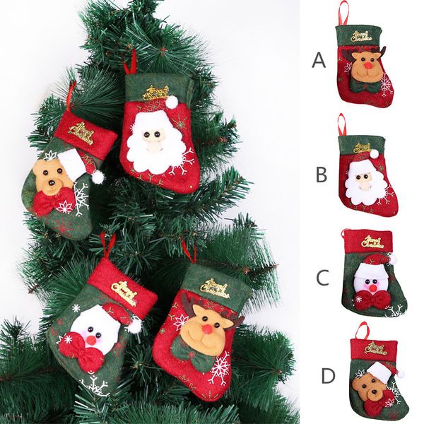 

christmas decorations candy sock bag christmas tree pendant gift bag socks party#4