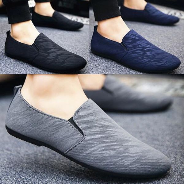 

spring summer new men's loafers comfortable flat casual shoes men breathable slip-on soft leather driving shoes, Black