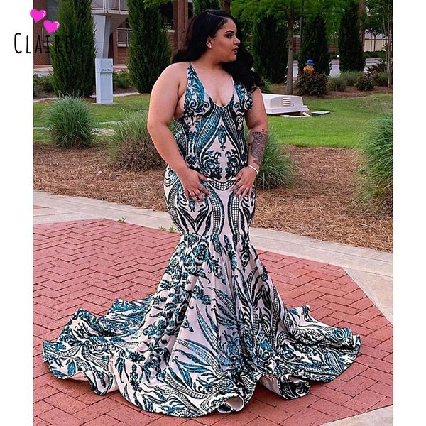 

plus size prom dress long 2019 green bling bling lace sequin v neck sweep train evening party formal dress cp137, White;black