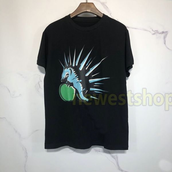 

2020 весна лето престижной европа mens ежа печати футболка модельер футболка рубашка женщины короткий рукав письмо печать футболка хлопок тр, White;black