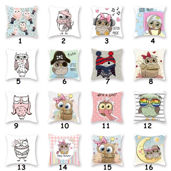 

44x44см наволочка сова домашняя спальня мягкая квадратная наволочка офисный диван для автомобиля декоративная наволочка