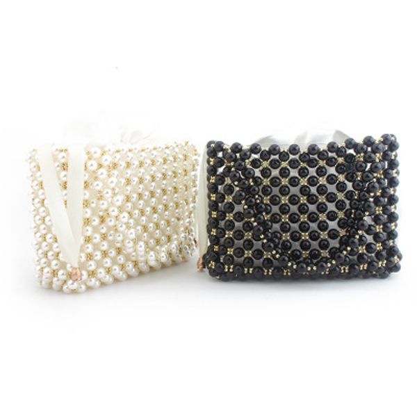 

handmade pearl lady tote luxury handbags small box evening bag fashion vintage female handle purse chic box bag brand