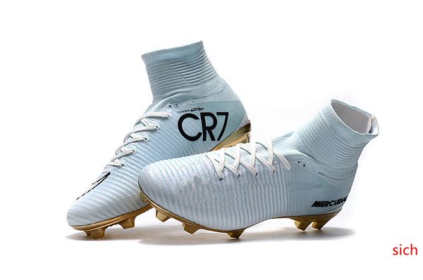 

original white gold cr7 soccer cleats mercurial superfly v cr7 fg kids soccer shoes ronaldo children football boots