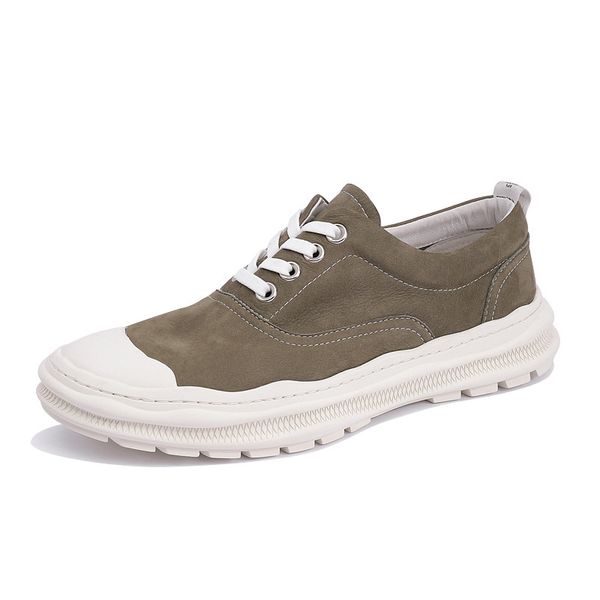 

spring breathable summer casual shoes mens sneaker fashion men leisure shoes genuine leather all-match cowhide, Black