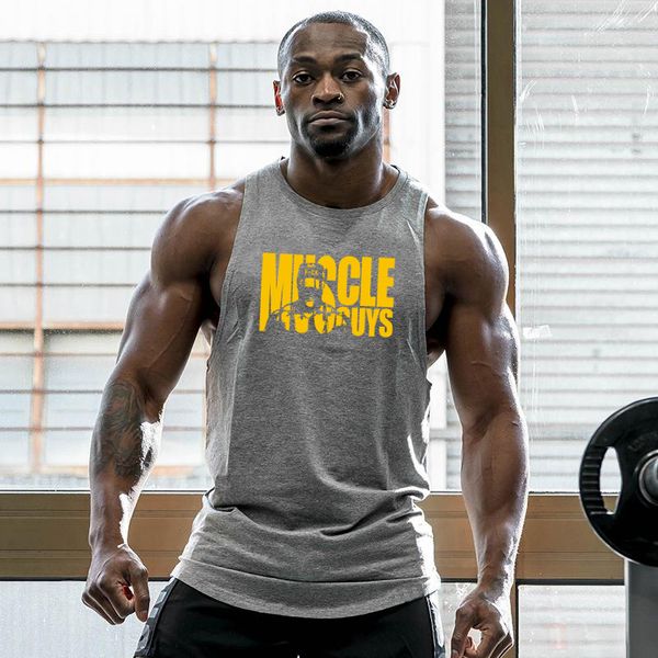 

muscle guys brand new summer vest bodybuilding clothing fitness mens tank sleeveless undershirt gyms stringer singlet men, White;black