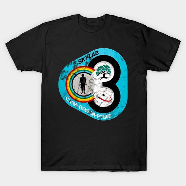 

мужская футболка skylab 3 mission patch (проблемная) футболка женская футболка, White;black