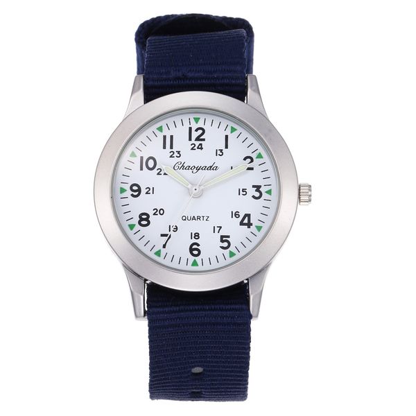 

chaoyada sports watches nylon watch children digital watches simple men's waterproof nylon strap sports quartz wristwatches, Slivery;brown