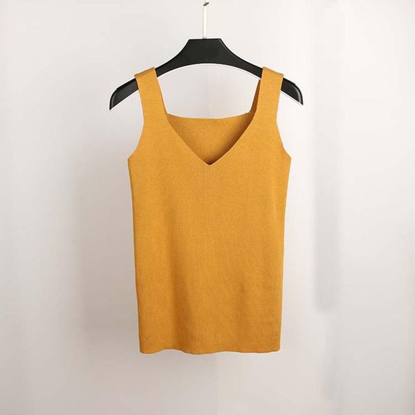 

crop knitted summer tank women blouse sleeveless v neck female t -shirt vest casual camis streetwear elegant, White