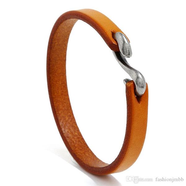 

cherylz lover leather bracelets simple designer style s pattern button to connect pop jewelry charm bangle good gifts fj073, Golden;silver