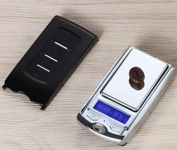 Mini balanza de estilo de llave de coche, báscula de peso Digital de bolsillo electrónico para joyería de plata esterlina dorada, báscula 200g 0,01g SN125