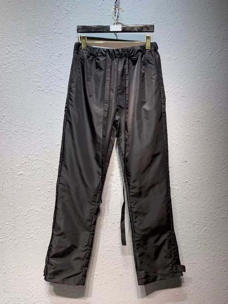 

men baggy waterproof track pants with mesh lining, Black