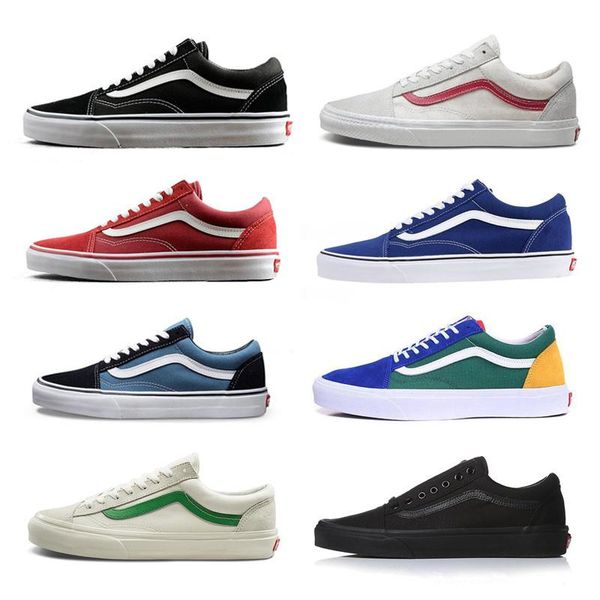 

classic sk8 old skool fashion skateboard shoes vintage black white check low canvas sneakers for mens women casual sports shoes trainer, White;red