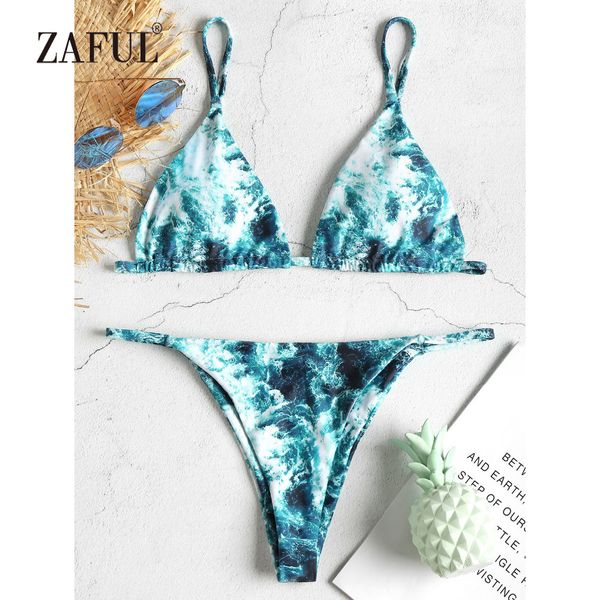 

zaful string bikini spaghetti straps swimwear women low waist swimsuit back tied cheeky bikini set brazilian biquni bathing suit