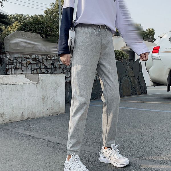 

summer new korean loose harem pants black grey ankle length pants drawstring waist casual elastic waist, Black;white