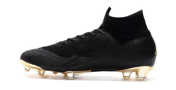

2019 new the most attractive black gold mercurial superfly vi 360 elite ronaldo fg cr outdoor shoes chaussures boots high ankle cleats