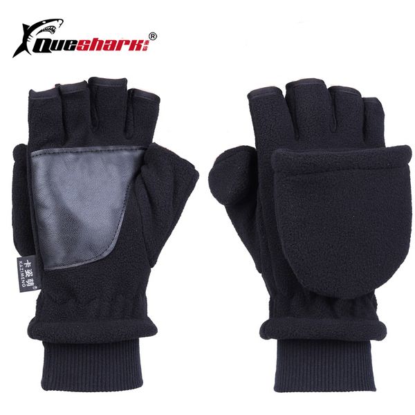 

men women double layer warm thickened non-slip touch screen half finger cycling ski snowboard fishing gloves snow mittens