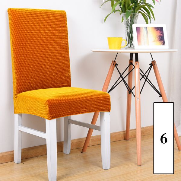 

gold velvet floral dining chair cover spandex elastic anti-dirty slipcovers protector stretch removable l kitchen seat case