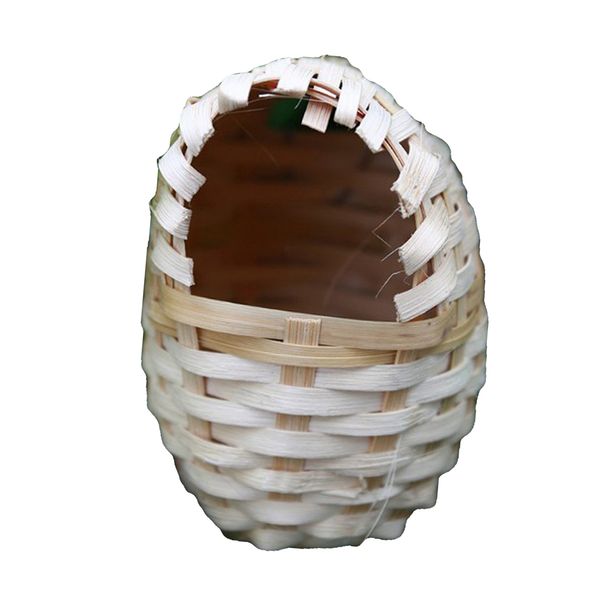 

2pcs country style bamboo bird nest, handmade bird nest, creative decoration for home garden - egg shaped, l
