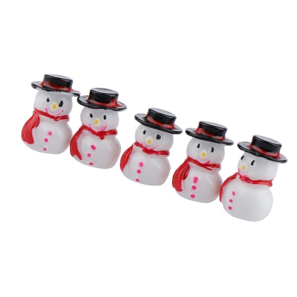 

5 pcs christmas figurine snowman diy mini statues figurine for home table