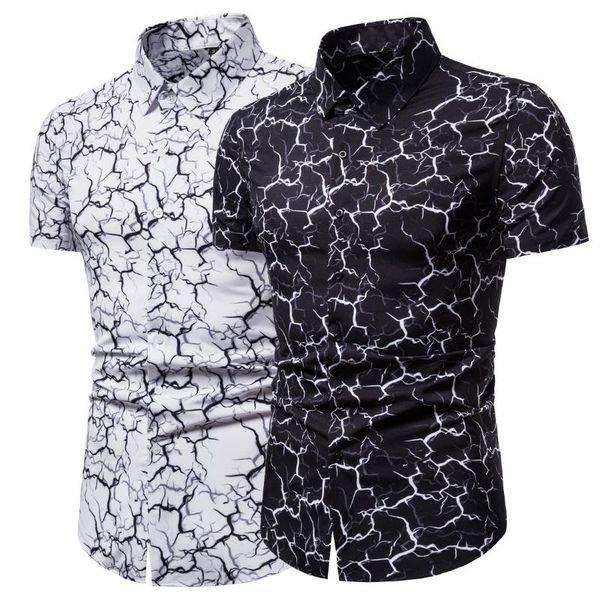 

men's casual shirts ys091 summer clothing large size short-sleeved shirt printed european short sleeve men, White;black