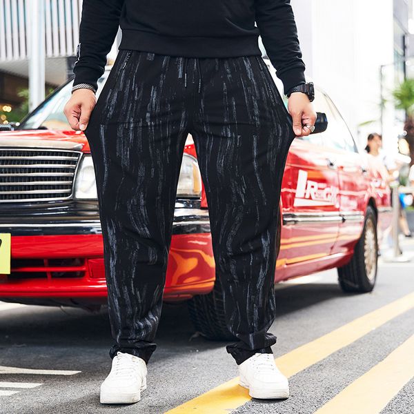 

print black sweat pants men clothes spring autumn loose trousers mens joggers plus size 8xl 9xl 10xl for 155kg big and tall men