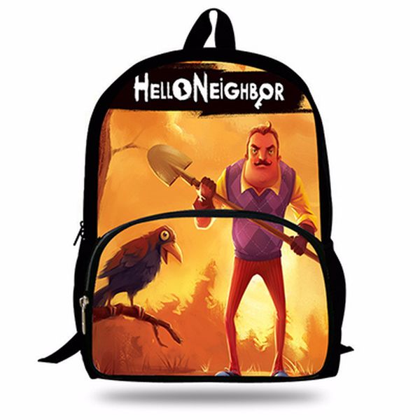 

2019 new hello neighbor funny game 3d printing schoolbag for school boys girls fashion casual backpack for kids students
