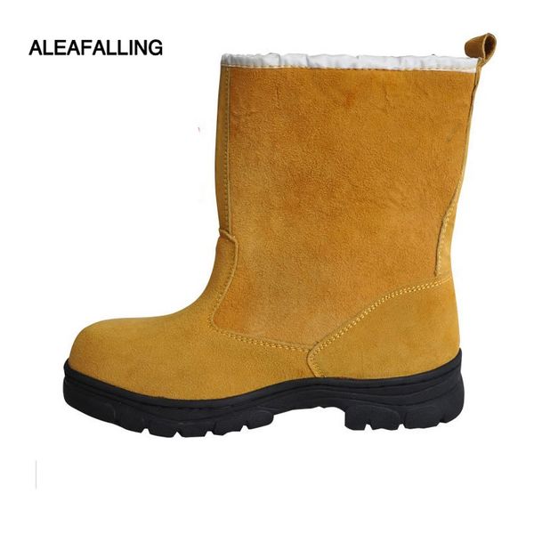 

aleafalling anti-smashing puncture water oil proof men safety boots labor welder shoes prevent smashing mid-calf safty boots 015, Black
