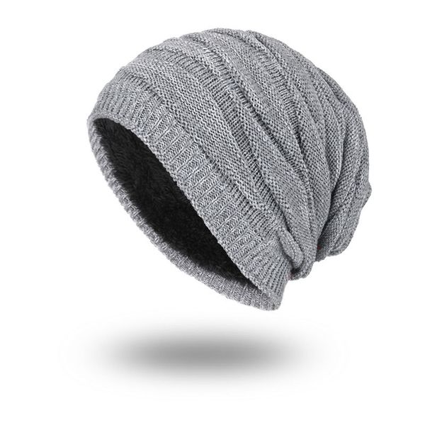 

теплая зима мужская трикотажные skullies шапочки шляпа для женщин толстые плюс бархат вязание шапочка шапочка мягкая удобная, Blue;gray