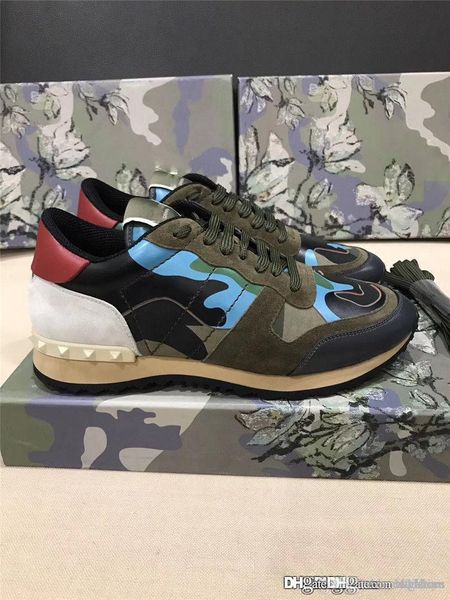 

2019valentino garavanmens black green red camo low runner trainer sneaker with box