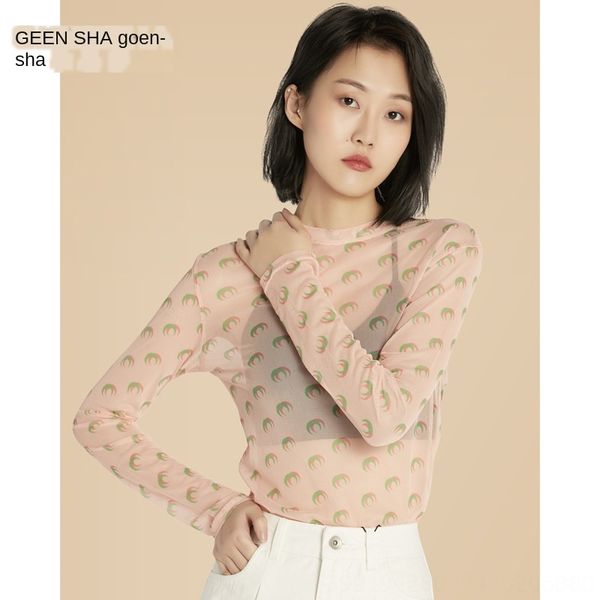 

ge ensha 2020 сезона галстук yafeng печать сетка базы с длинным рукавом внутренней галстук t- женщин всей-матч t- рубашка, White