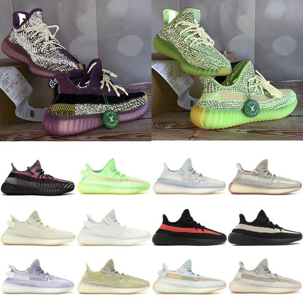 

yecheil reflective kanye west designer shoes triple black static blue tint sesame glow yeshaya men women shoes trainers running sneakers