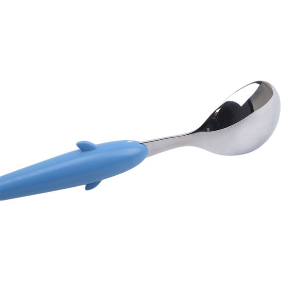 

1pc children's tableware spoon fork baby cute stainless steel cutlery colorful animal cartoon dolphin tableware