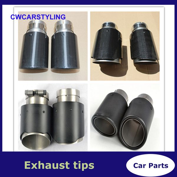 

wholesales 4 модели 2pcs in63mm out101mm ak автомобилей из углеродного волокна выхлопные end советы для универсальный ak углеродные выхлопны