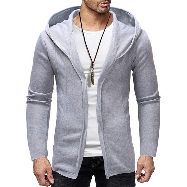 

2019 мужская сплайсинг с капюшоном из плотной куртки palto кардиган с длинным рукавом и пиджаки пиджаки с открытым стежком ny19.8-166, Black