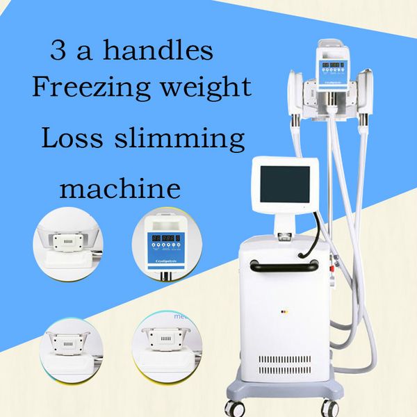 

3 handles laser vacuum cold cool cryo therapy fat e ing weight loss slimming machine fast shipping