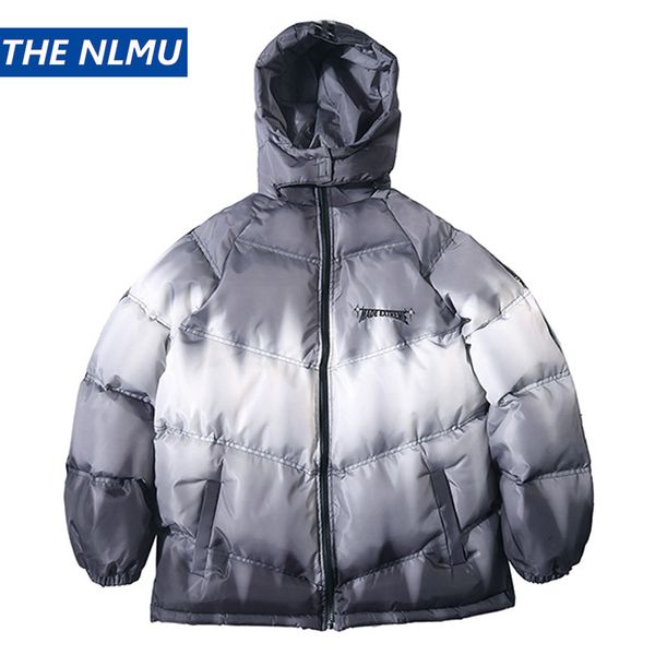 

2019 winter parkas padded jackets men women hip hop thick gradient coats harajuku trench coat windbreaker outwear purple hz459, Black