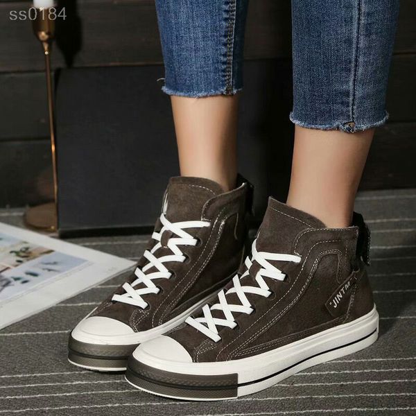 

2019 leisure autumn women's leather fashion comfortable flat flat shoes lace-up high-tide shoes factory direct sales size 35-39cm, Black