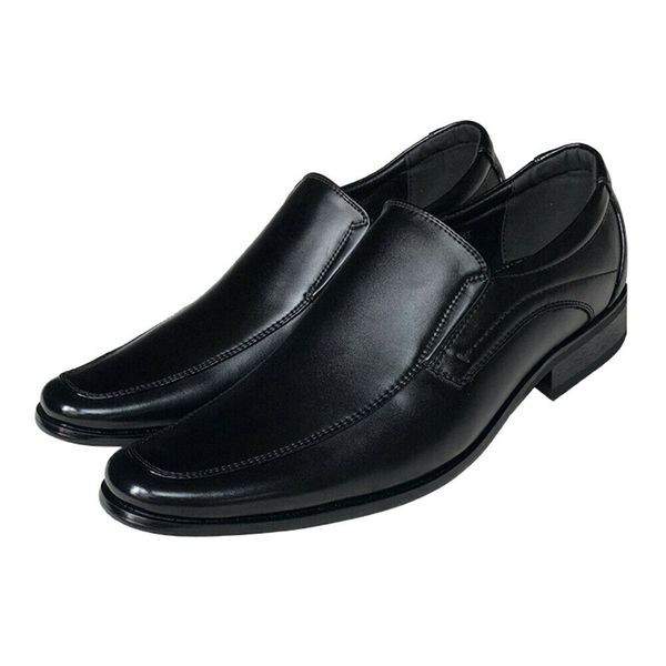 

men casual wedding pu leather shoes square toe formal office work anti-slip shoes new, Black