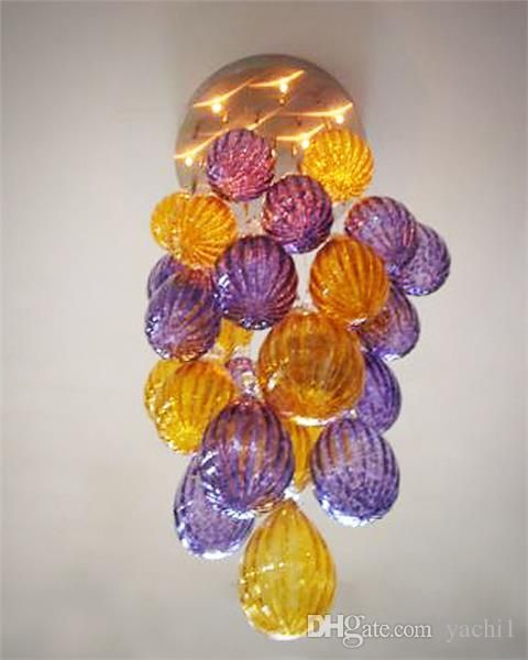 

100% handmade blown murano art chandelier with led light source price mini size customized murano glass ball hanging chandelier light