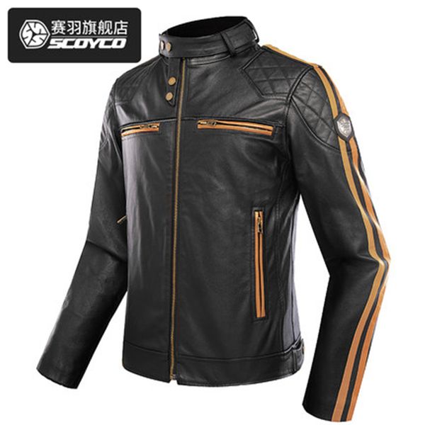 

scoyco jk68 motorcycle leather jacket men classic design multi-zippers biker jackets male bomber leather jackets coats
