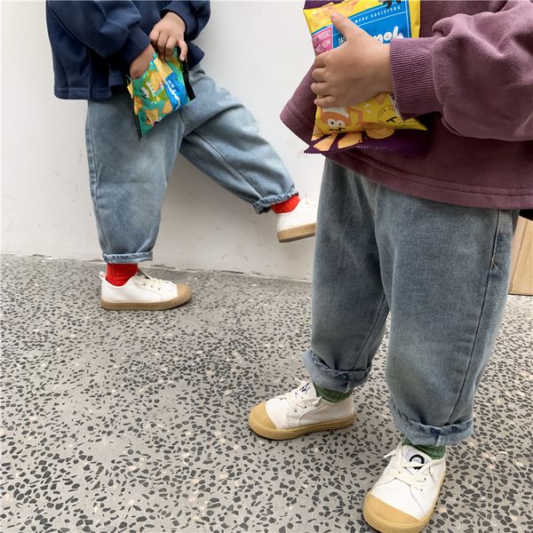 

milancel kids jeans match girls boys denim pants full length boys harem pants loose jeans for girls, Blue