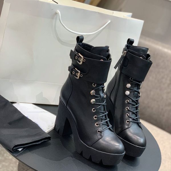 

new booties fashion designer women luxury nail shoes black boots genuine martin leather boots ing