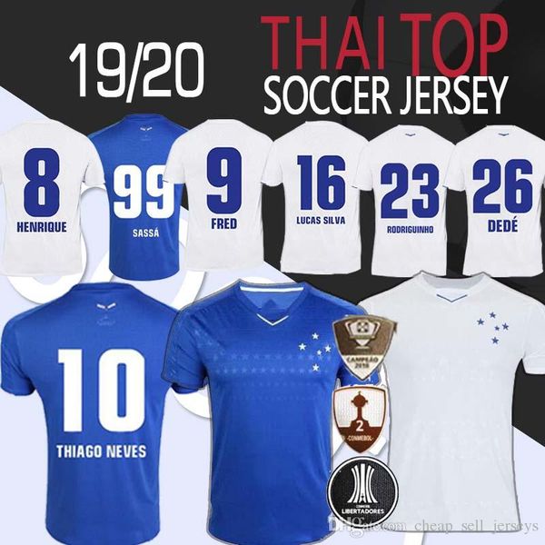 

Thailand 2019 2020 Cruzeiro. soccer jersey 19 20 DE ARRASCAETA FRED ROBINHO THIAGO NEVES football shirt Cruzeiro home Brazil club Camisas