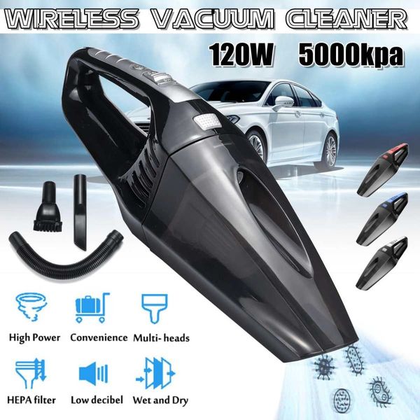 

5000pa strong power car vacuum cleaner dc 12 volt 120w wireless 5kpa cyclonic wet/dry auto portable vacuums cleaner hepa filter