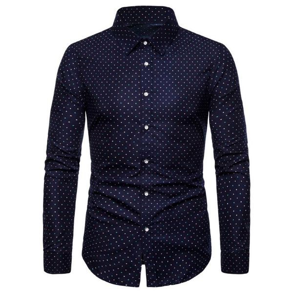 

2020 vintage print long sleeves men's business casual dress fashion classic shirt camisa masculina 2.119, White;black