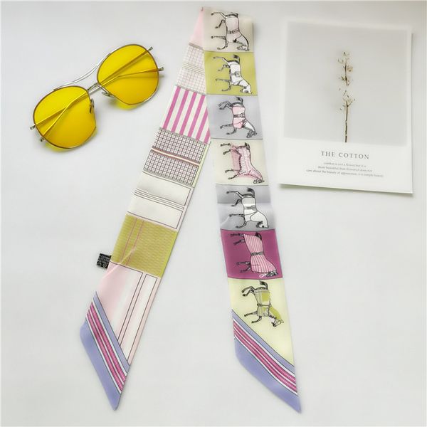 

fashionable silk hair silk lady bow scarf fashion bag decorative ribbon printed scarf 90*5cm 365