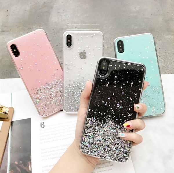 

biling glitte phone cover jeweled phone case for iphone x Â xs max 6 7 8 plus tpu soft back cover shockproof protector pho